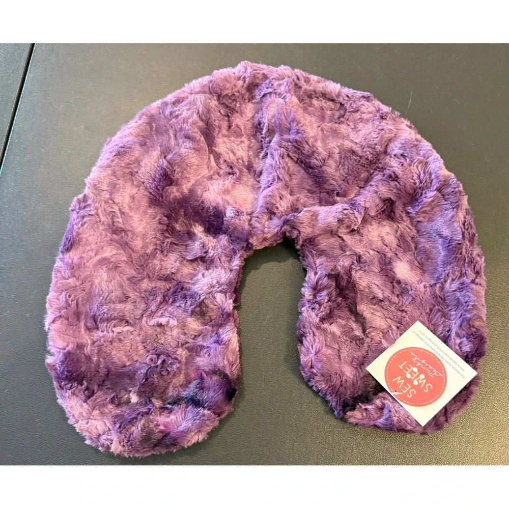 Sew Sweet Minky Designs Neck Travel Pillow Cover Purple Plush Luxury Cozy NEW
